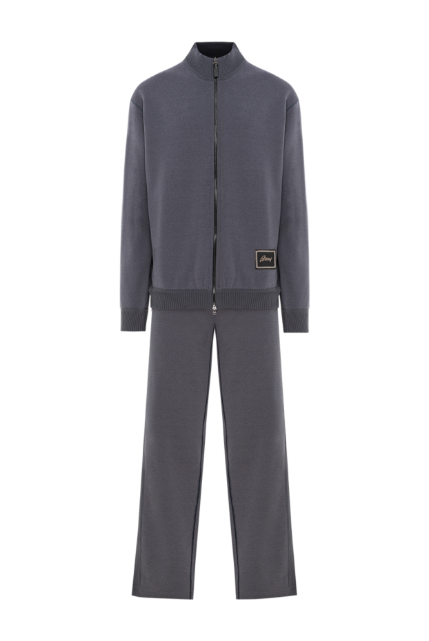 Brioni gray tracksuit with textured cuffs and wide trousers 190072 - photo 1