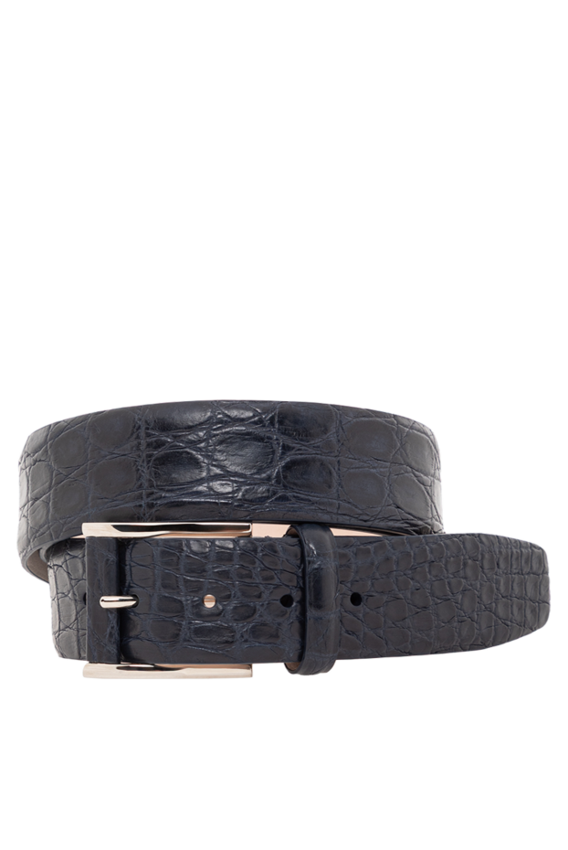 Cesare di Napoli табиғи жылтыры бар қара көк түсті қолтырауын былғары белбеуі
190081 - фото 1