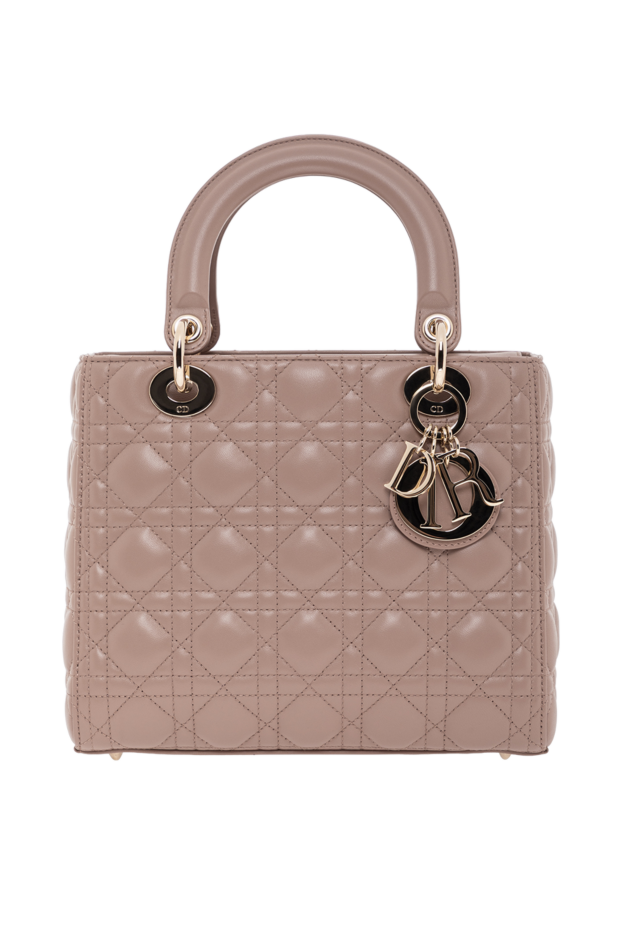 Dior сумка lady dior среднего размера из кожи ягнёнка розовая 190096 - фото 1