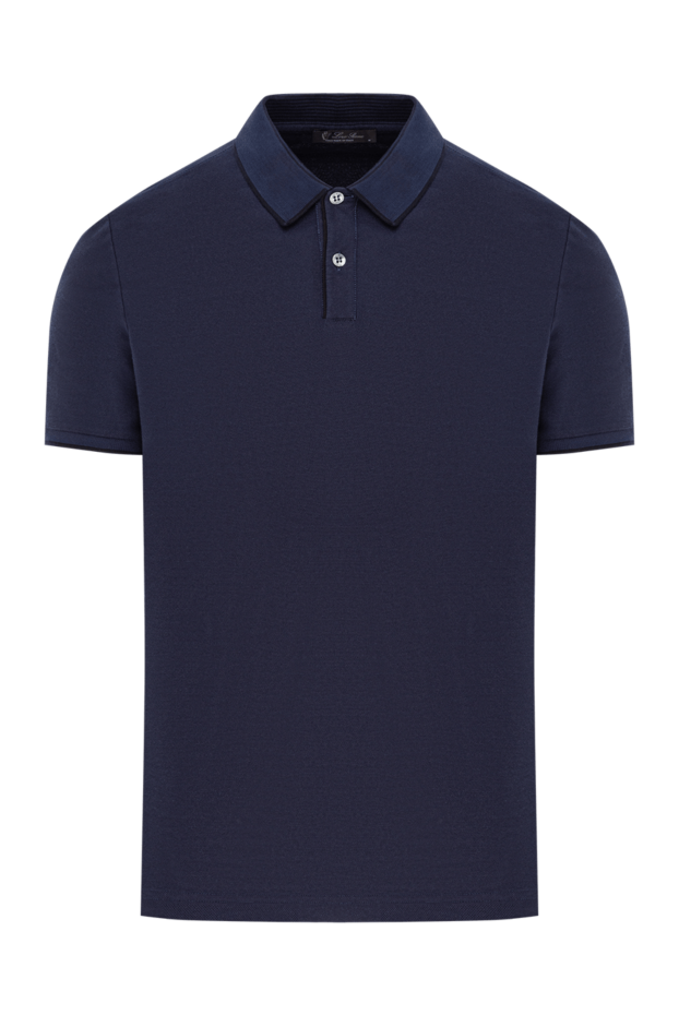 Loro Piana екі түсті әрлеуі бар созылған мақта пикеден жасалған брентвуд полосы 190121 - фото 1