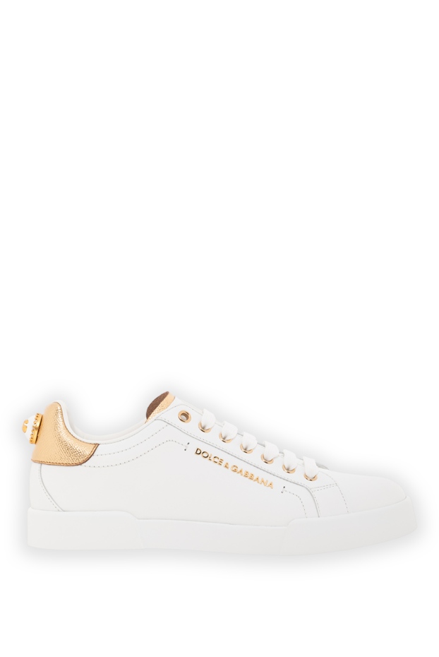 Dolce & Gabbana portofino sneakers in calfskin with nappa effect with lettering white 190124 - photo 1