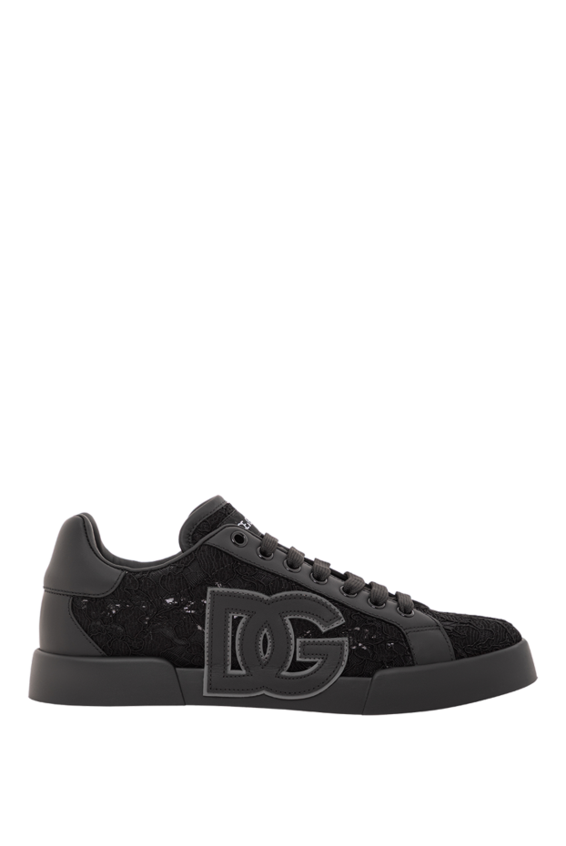 Dolce & Gabbana women's sneakers portofino light strobel made of lace taormina black 190126 - photo 1