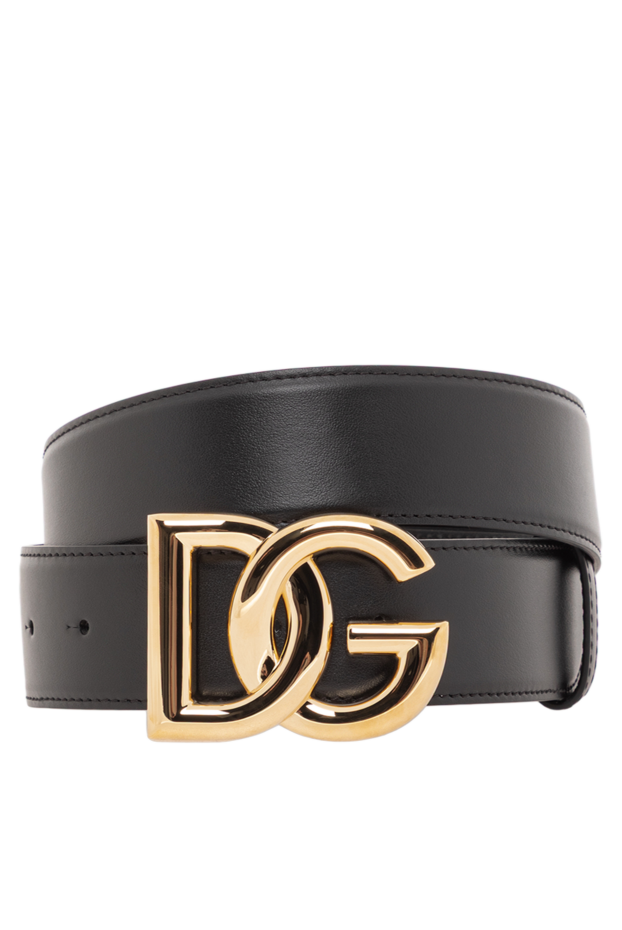 Dolce & Gabbana кожаный черный ремень с крупной пряжкой в виде золотого логотипа
190128 - фото 1