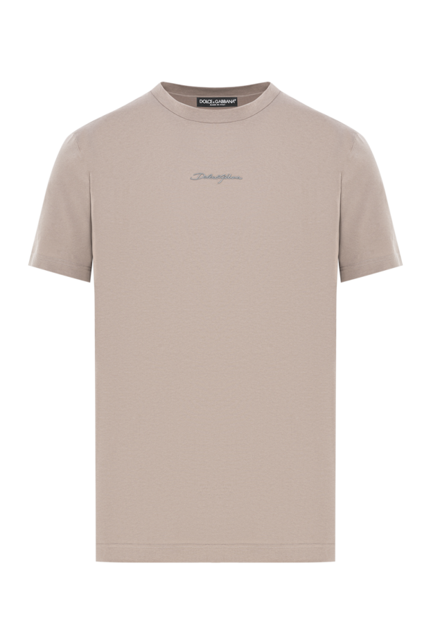 Dolce & Gabbana men's soft cotton t-shirt in sand tones with embroidery
190134 - photo 1