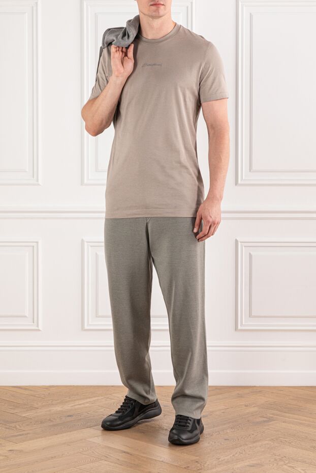 Dolce & Gabbana men's soft cotton t-shirt in sand tones with embroidery

 190134 - photo 2