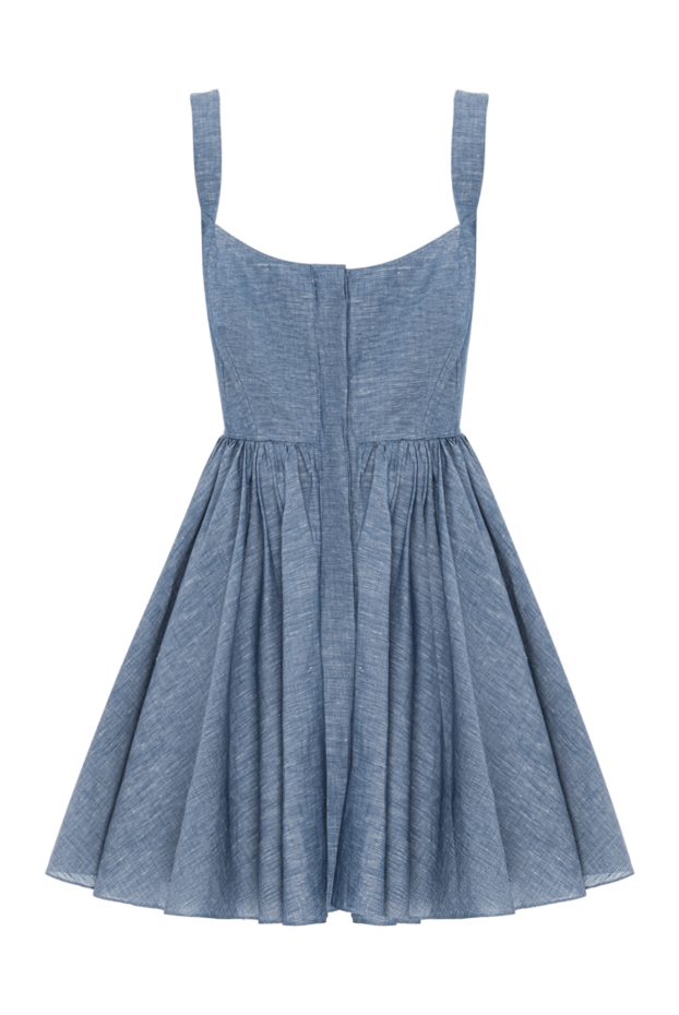 Alaia summer dress made of blue cotton and linen with a full skirt and wide straps
190155 - photo 1