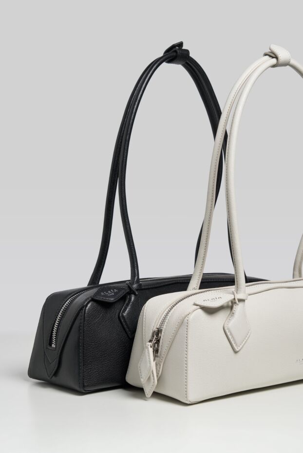Alaia le teckel small goat leather women's white shoulder bag 190162 - photo 2
