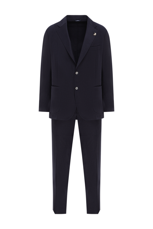 Tombolini men's dark blue wool suit with patch pockets 190183 - photo 1
