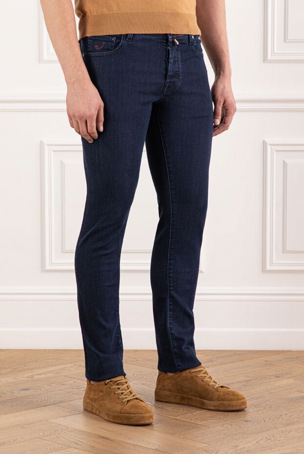 Jacob Cohen men's deep indigo jeans with accent piping 190189 - photo 3