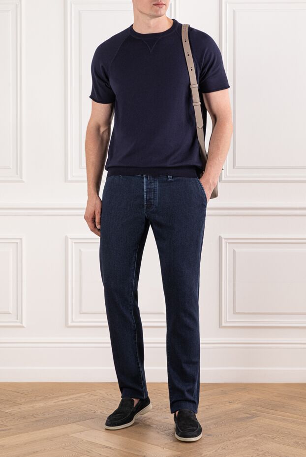 Jacob Cohen men's universal dark jeans with a comfortable belt 190197 - photo 2