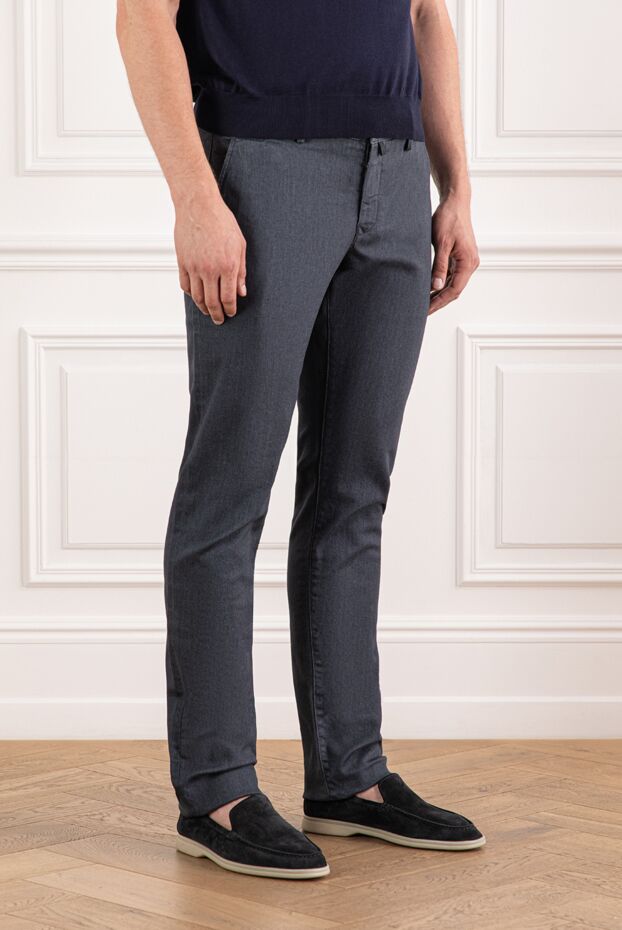 Jacob Cohen men's grey jeans made of thick denim with a strict fit 190199 - photo 3