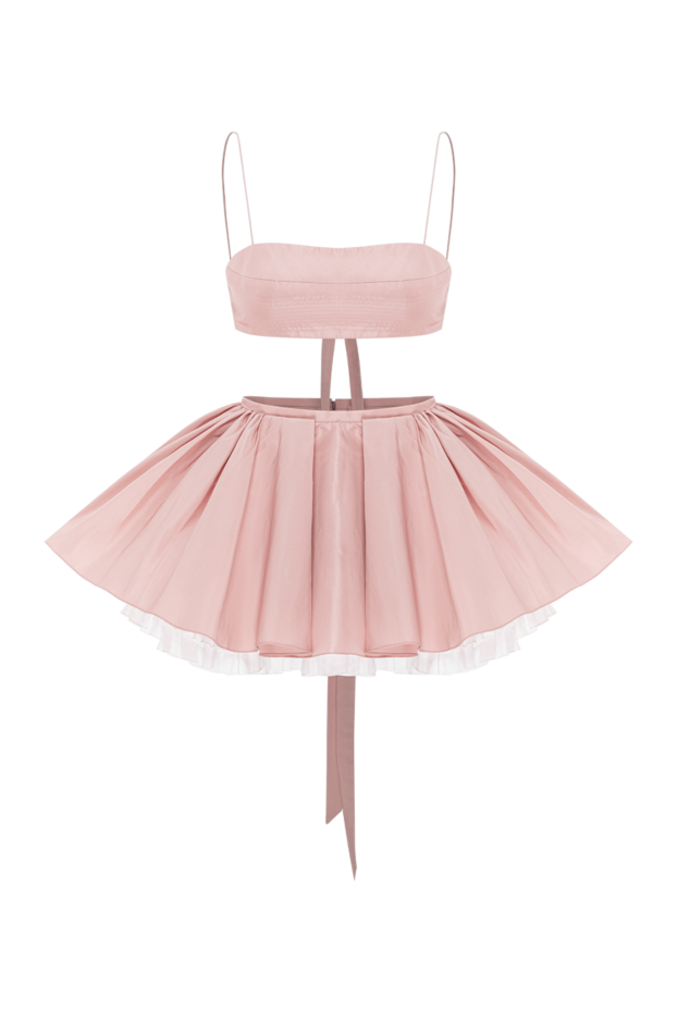 Fleur de Paris pink women's set: strappy top and full mini skirt 190211 - photo 1