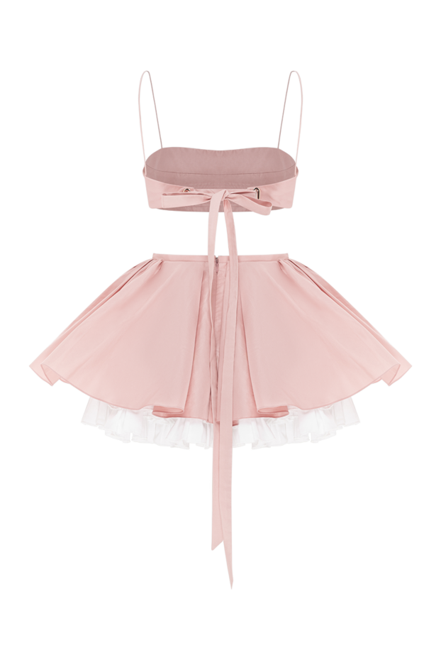 Fleur de Paris pink women's set: strappy top and full mini skirt 190211 - photo 2