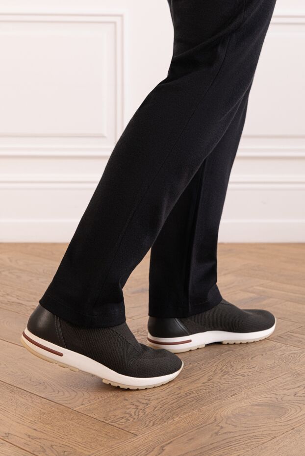 Loro Piana 360 lp flexy walk ultralight wool leather trim grey 190216 - photo 2