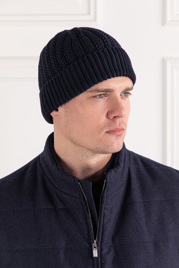 Loro Piana ерлерге арналған көгілдір moltrasio жиегі бүктелген және классикалық қырлы өрнегі бар. 190230 - фото 2