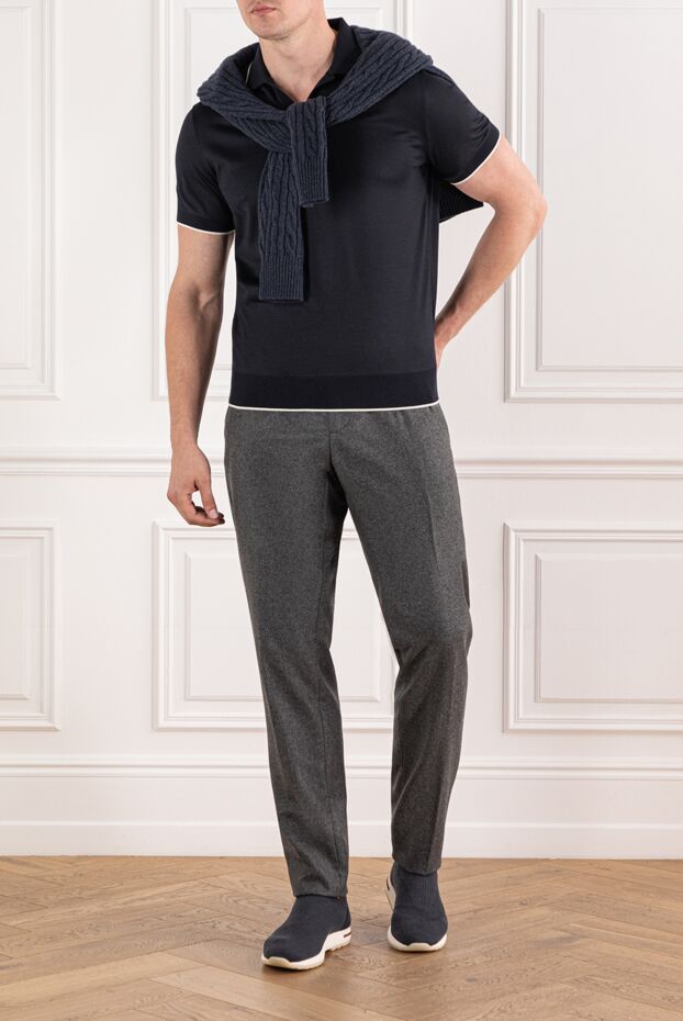 Loro Piana jarno men's gray cotton gabardine trousers classic 190233 - photo 2