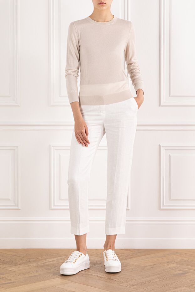 Loro Piana beige piuma crew neck jumper made from the finest and softest cashmere 190235 - photo 2