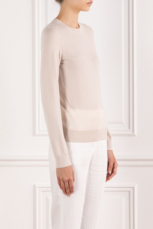 Loro Piana beige piuma crew neck jumper made from the finest and softest cashmere 190235 - photo 3