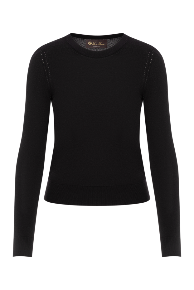 Loro Piana black piuma crew neck jumper made from the finest and softest cashmere 190237 - photo 1