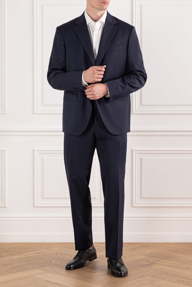 Sartoria Latorre men's business suit made of pure wool in deep blue color 190240 - photo 2