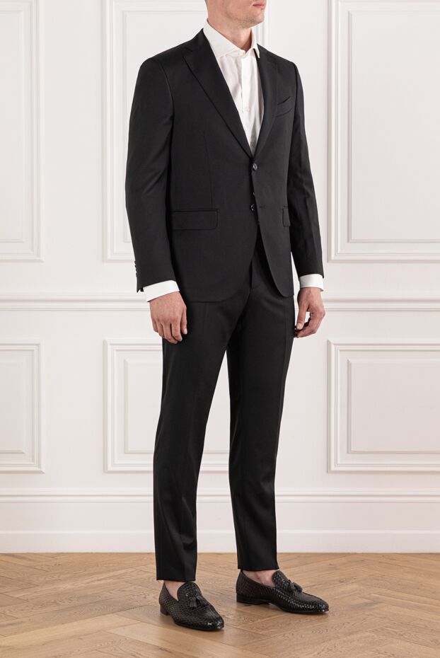 Sartoria Latorre men's wool suit black single-breasted classic 190246 - photo 3