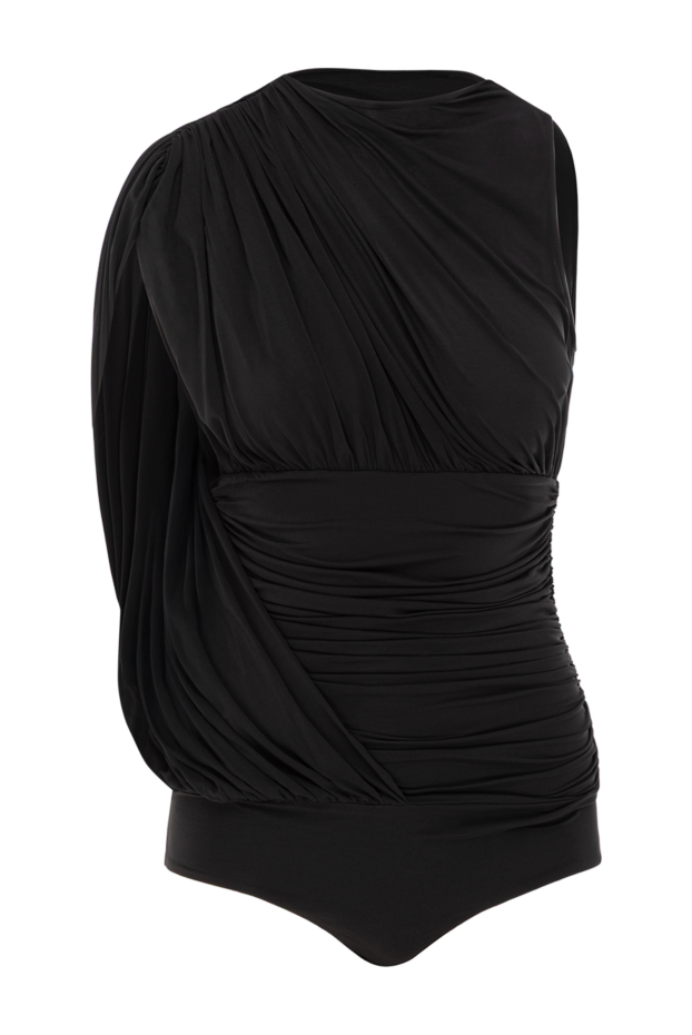Magda Butrym sheer draped black bodysuit 190251 - photo 1
