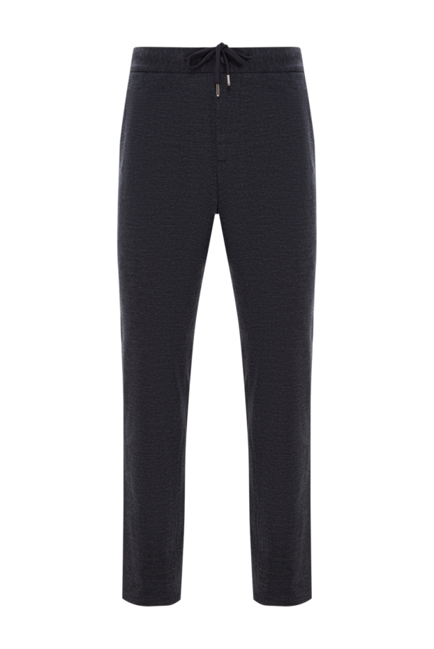 Cesare di Napoli dark blue men's straight-leg trousers with drawstring 190343 - photo 1