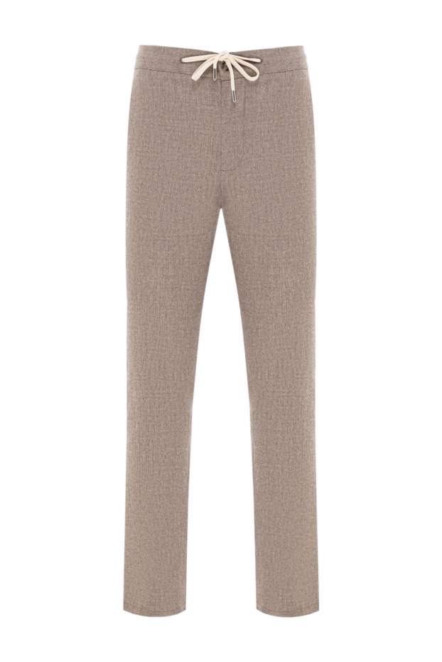 Cesare di Napoli men's warm trousers made of wool and cashmere in a light beige shade 190347 - photo 1