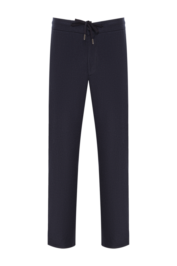 Cesare di Napoli men's dark blue wool and cashmere trousers with drawstring waistband
190349 - photo 1