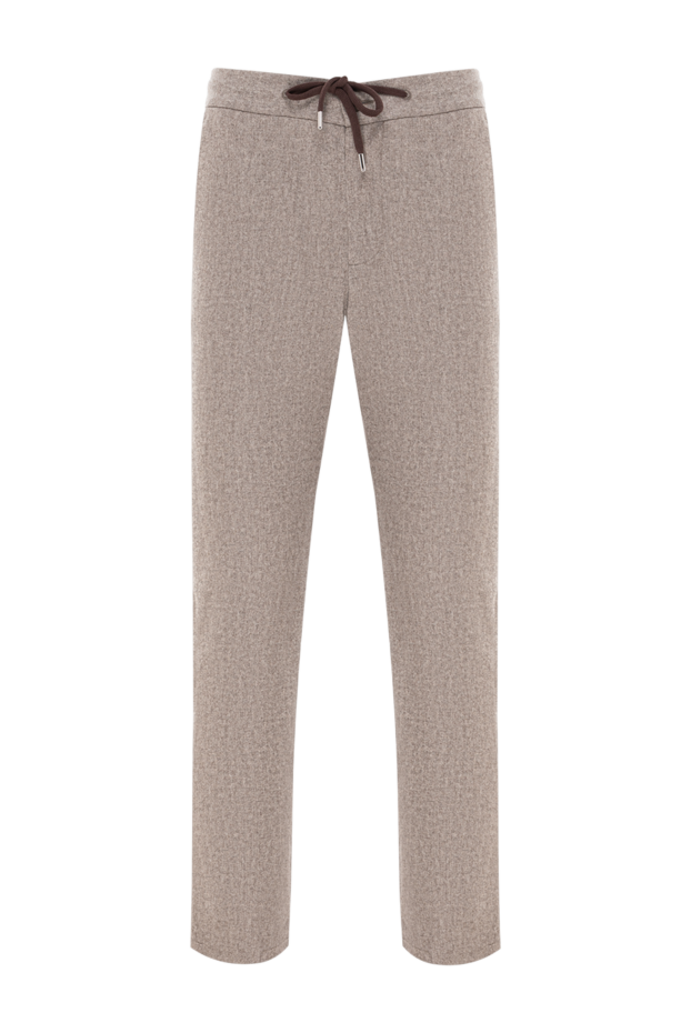 Cesare di Napoli men's beige wool trousers with a drawstring at the waist
190352 - photo 1