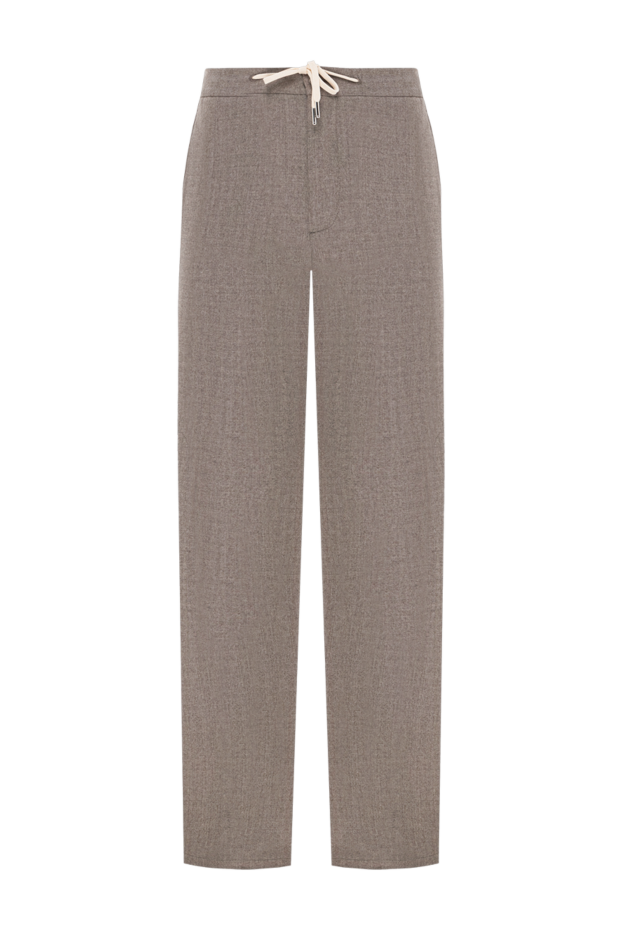 Cesare di Napoli men's grey-beige wool trousers with drawstring waistband
190361 - photo 1