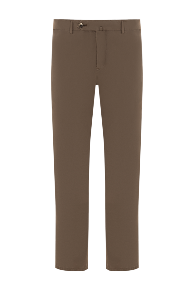 PT01 (Pantaloni Torino) мужские брюки прямого кроя коричневого цвета с застежкой на молнию 190365 - фото 1