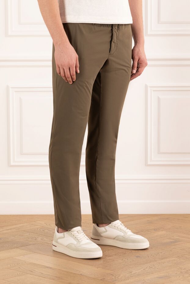 PT01 (Pantaloni Torino) мужские брюки прямого кроя коричневого цвета с застежкой на молнию 190365 - фото 3