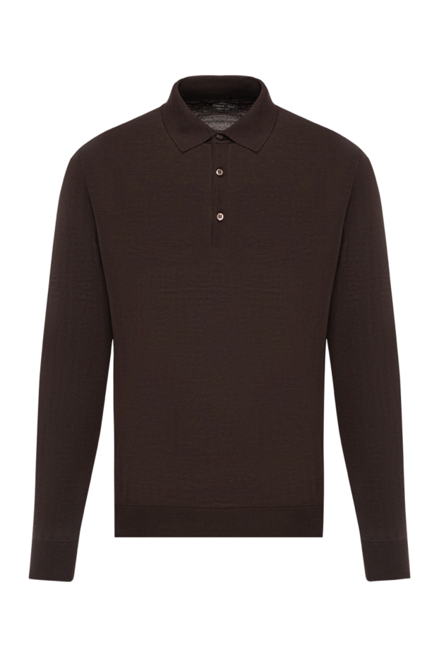 Cesare di Napoli brown wool polo shirt with long sleeves 190389 - photo 1