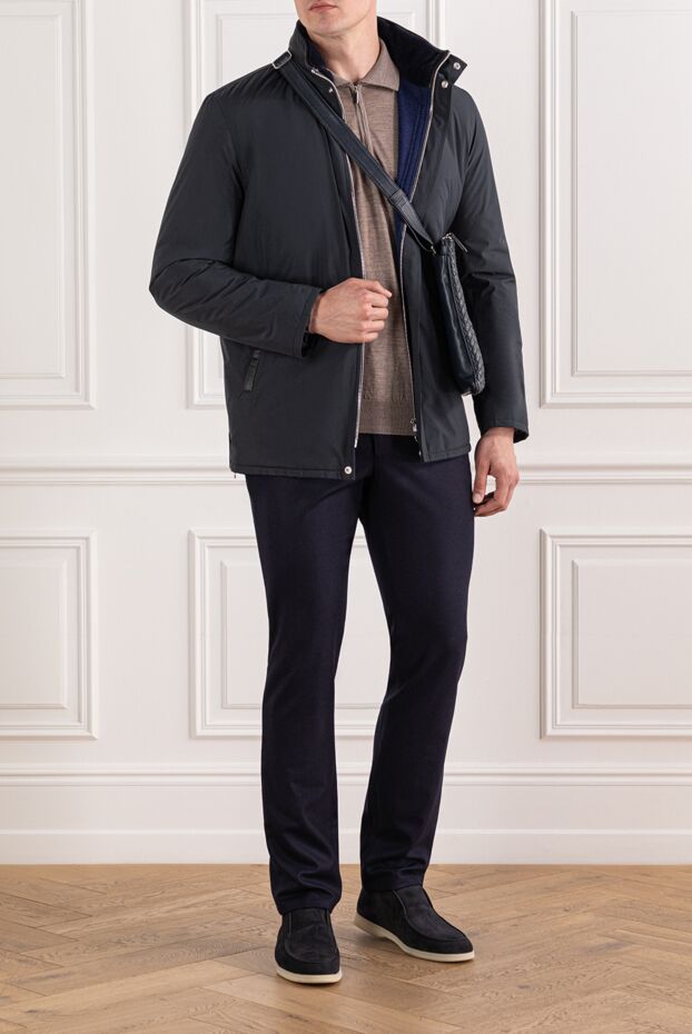 Cesare di Napoli light coffee wool knitted polo with zip 190417 - photo 2