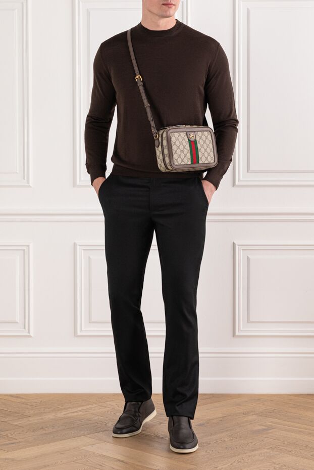 Cesare di Napoli men's jumper made of natural wool dark brown 190421 - photo 2