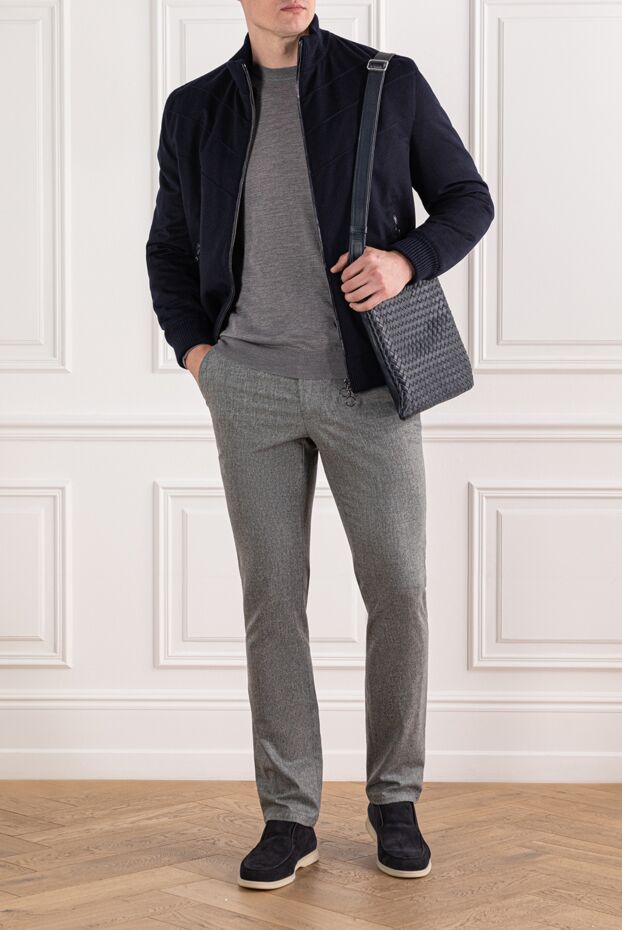 Cesare di Napoli gray natural wool jumper for office and leisure 190426 - photo 2