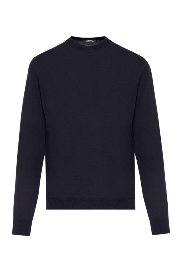 Cesare di Napoli men's navy blue wool crew neck jumper 190431 - photo 1