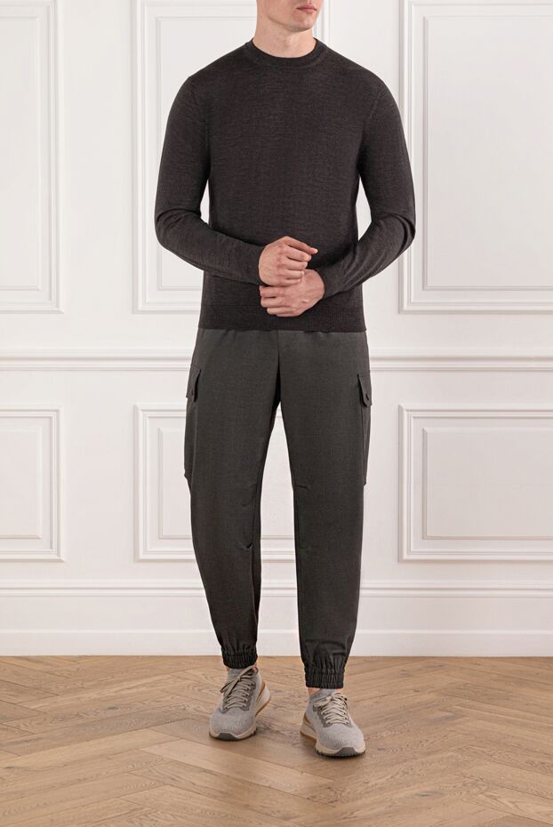 Wool jumper with long sleeves in coffee shade - photo 2