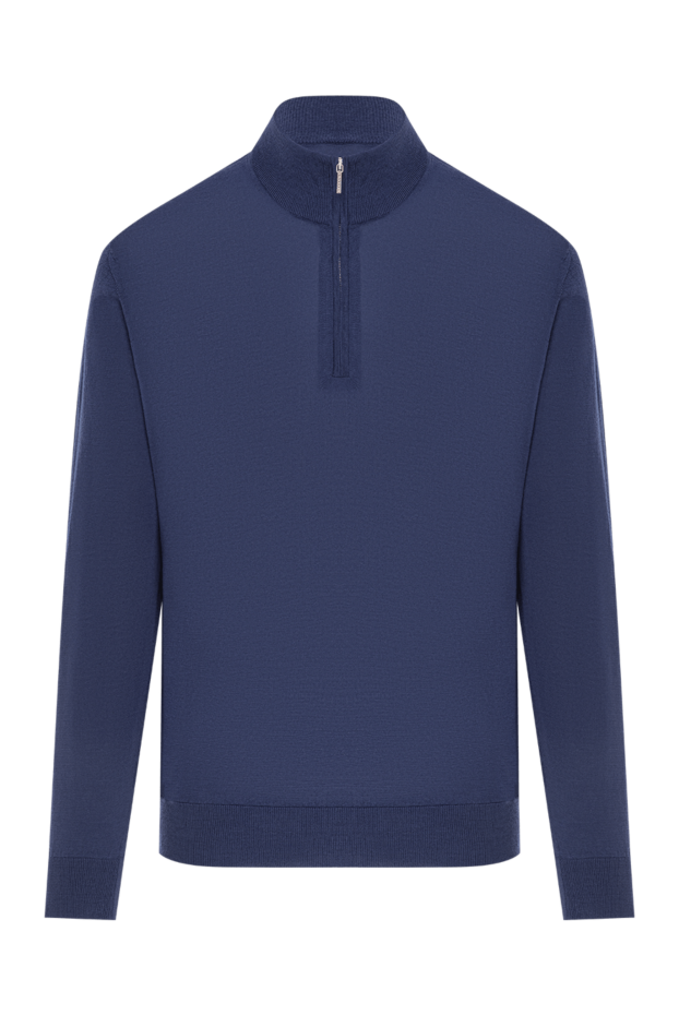 Cesare di Napoli men's navy blue wool troyer with stand-up collar 190442 - photo 1