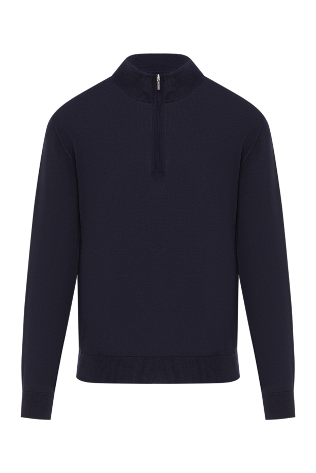 Cesare di Napoli men's dark blue wool troyer with chest zip
190447 - photo 1