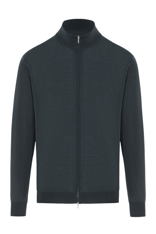 Cesare di Napoli green wool cardigan with zip in a laconic style
190448 - photo 1