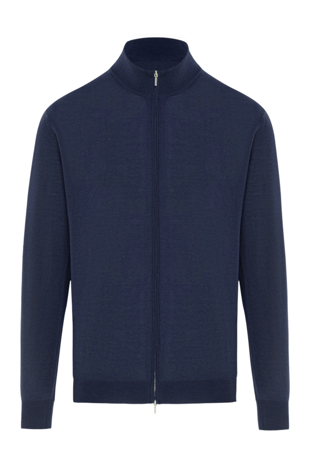 Cesare di Napoli wool cardigan in rich navy blue with zip fastening 190450 - photo 1