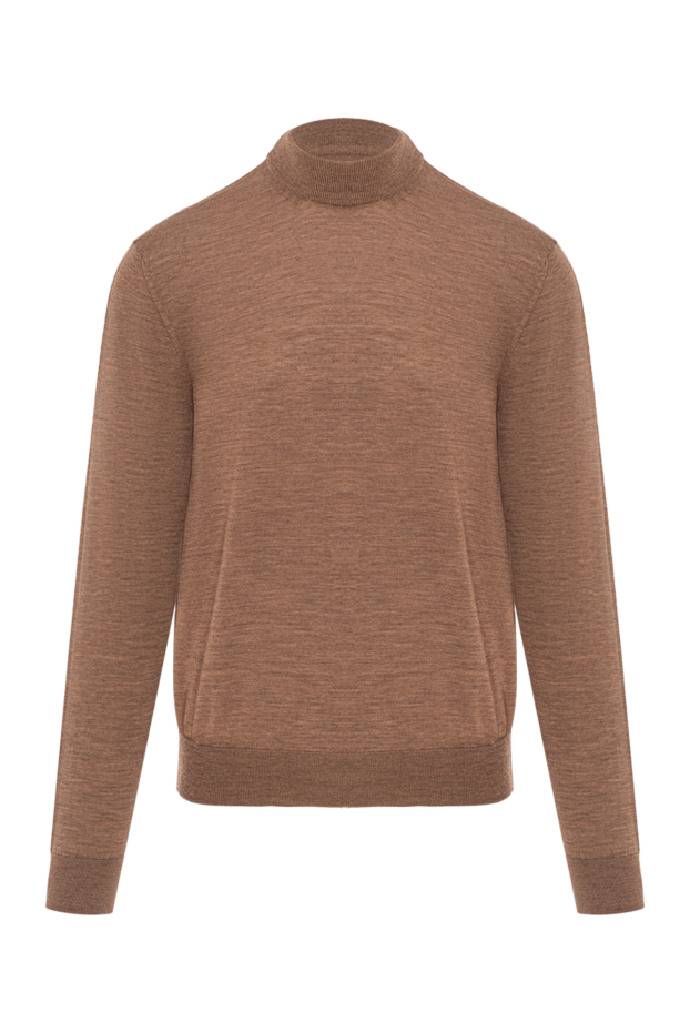Cesare di Napoli soft yarn jumper with a high collar, coffee 190460 - photo 1