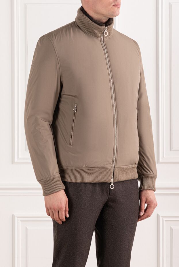 Seraphin men's bomber jacket with zip, fur inside and crocodile leather details
 190475 - photo 3