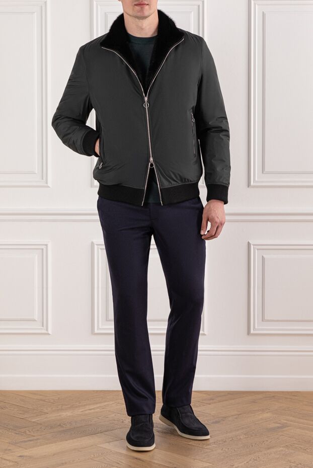 Seraphin bomber jacket insulated with fur and details made of genuine crocodile leather 190478 - photo 2