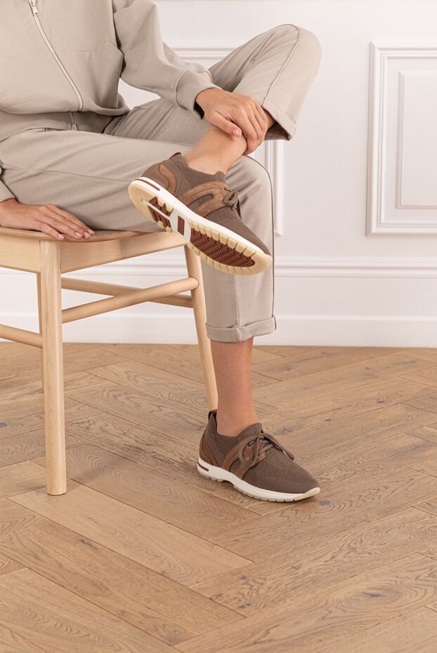 Loro Piana brown knitted wool sneakers 360 lp lady flexy walk
 190488 - photo 2