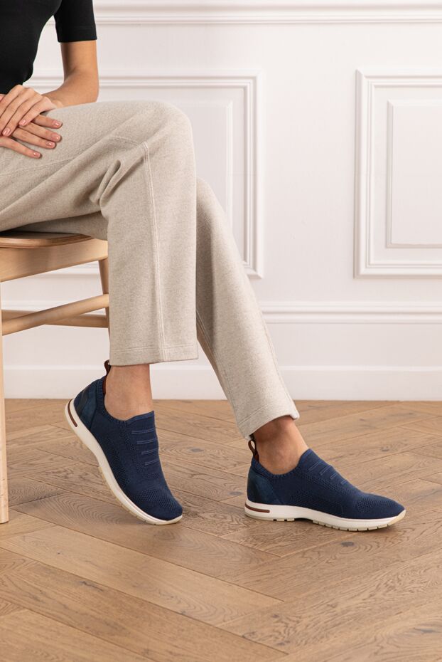 Loro Piana blue women's slip-on sneakers 360 lp flexy walk on an ultra-light sole
 190489 - photo 2