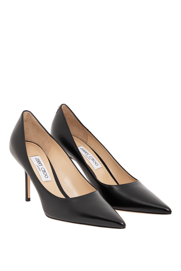 Jimmy Choo jc эмблемасы бар бұзау терісінен жасалған қара аяқ киім
 190523 - фото 3