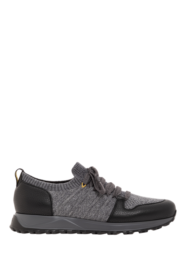 Doucal`s casual sneakers made of grey wool and genuine leather 190534 - photo 1